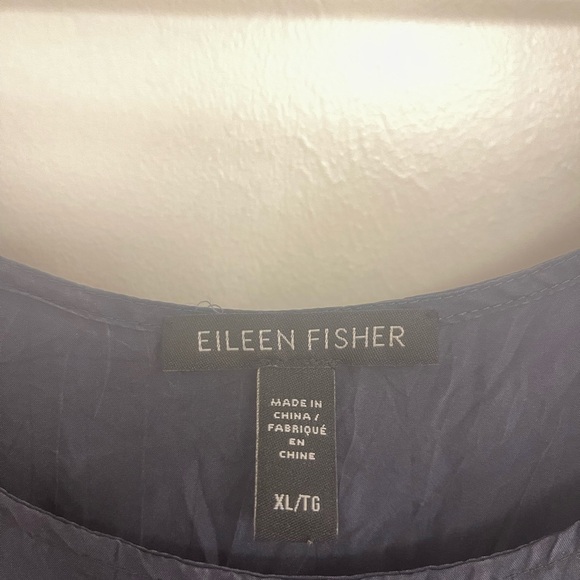 Eileen Fisher Old Money Silk Pleated Layered Charcoal Sleeveless Maxi Dress - Picture 6 of 9